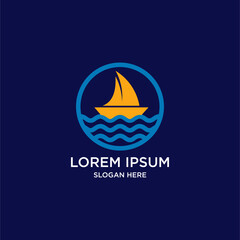 Simple Sailing Ship Logo Design