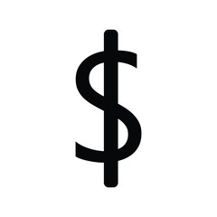 American dollar currency or dollar symbol flat icon for apps and websites .Vector Illustration . 