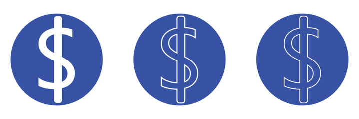 American dollar currency or dollar symbol flat icon for apps and websites .Vector Illustration . 