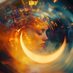 modern zodiac sign illustration with trendy blur effect
