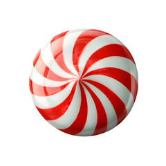 Round Peppermint Candy isolated on a transparent background