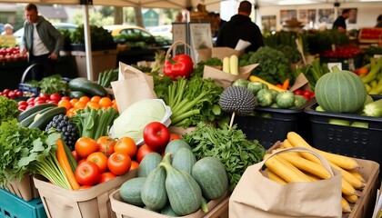 Vibrant Farmers Market: A Colorful Abundance of Fresh Produce