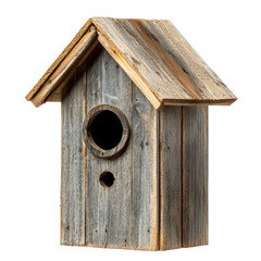 wooden birdhouse isolated on white