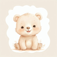 Fototapeta premium Adorable and Soft Baby Bear Illustration