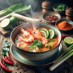 Steaming Bowl of Tom Yum Goong