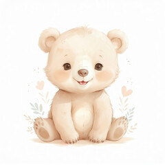 Obraz premium Adorable and Soft Baby Bear Illustration