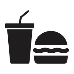 fast food hamburger and drink icon vector illustration