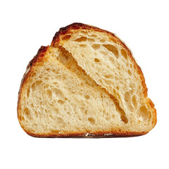 Artisanal Sourdough: Close-up shot of a slice of crusty, golden-brown sourdough bread, revealing a delicious and airy interior.