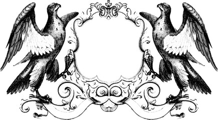 Fototapeta premium Vintage Heraldic Shield Illustrations
