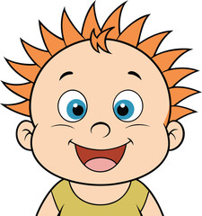 Cute toddler with spiky orange hair