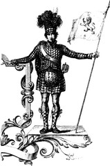 Vintage Heraldic Shield Illustrations