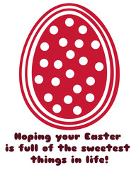 cute postcard or poster with a patterned Easter egg, heartfelt congratulations for the holiday design