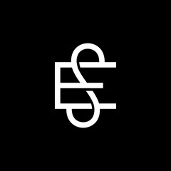 White Abstract Intertwined Letter Logo on Black Background