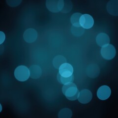 Fototapeta premium A soothing abstract background featuring out-of-focus soft blue and teal bokeh lights. The blurred circles are scattered across a dark, cool-toned gradient, creating a peaceful and elegant effect.
