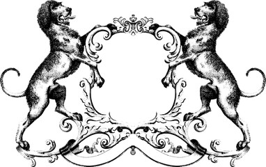 Vintage Heraldic Shield Illustrations