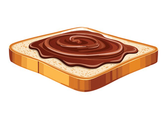 Slice bread with Chocolate - Vector Illustration