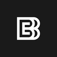 White Monogram Logo on Black Background