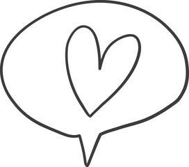 Bubble chat party doodle. Sketch of Birthday decoration, gift box, cake, party hats in sketch style. Hand drawn vector illustration isolated on white background