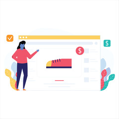 Woman Presenting Red Shoe On Digital Website