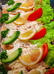 Appetizing Seafood Salad Dish Fresh Ingredients Colorful Presentation Healthy Meal Professional Food Photography