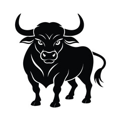 bull on white background vector illustration