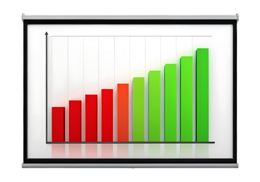 Growth chart showing increasing profits.