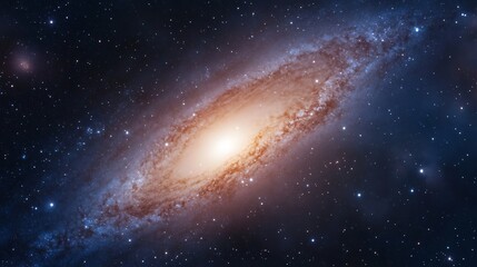 Fototapeta premium Majestic spiral galaxy floating in deep space, vibrant swirling colors, celestial wonder, perfect for science or astronomy themes.