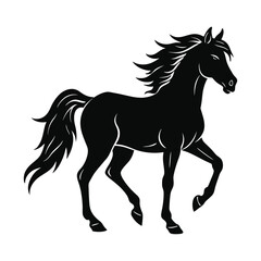 Obraz premium black horse vector illustration