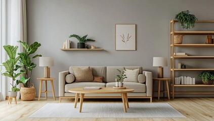 A cozy living room scene with modern furniture and decor