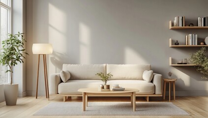 A bright and cozy living room with a modern minimalistic design