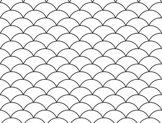 Fish Scale Pattern Seamless Vector. Black and white seamless fish scale pattern. Perfect for textiles, wallpapers, backgrounds, and decorative designs. Inspired by traditional geometric motifs
