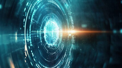 Obraz premium Futuristic Abstract Digital Visualization of Data and Technology