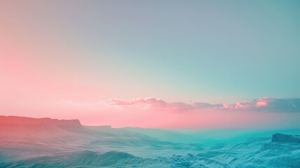 Obraz premium Pastel Sunset Over Desert Plateau.