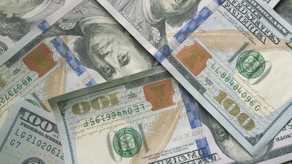 A CloseUp View of Multiple US Dollar Bills Stacked Neatly Together, Arranged in a Pile