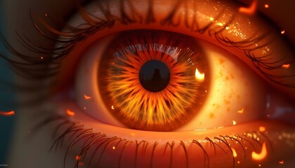 Fiery Eye with Glowing Details