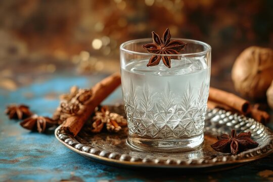 Arak Cocktail: Refreshing Anise Alcoholic Beverage for Bar Background
