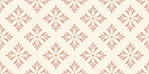 seamless pattern with floral motifs on a beige background