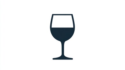 Wine glass icon, simple design, white background