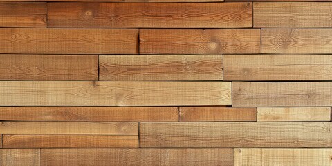 Naklejka premium Rustic reclaimed wood wall paneling with varied textures and tones, beige, horizontal planks