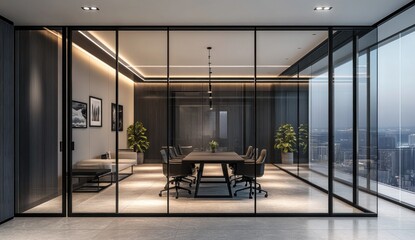 Modern Office Conference Room Inside A Tall High Rise Building