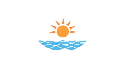 Sun and waves logo design