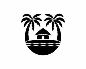 creative details Beach Resort Icon vector illustration