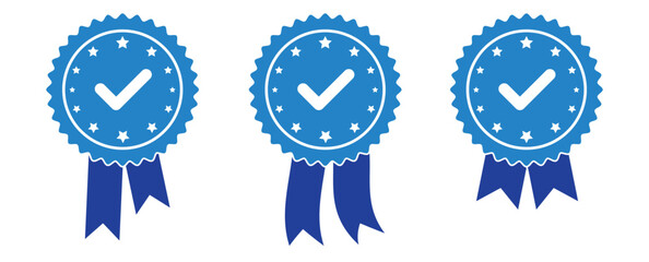 Verified badge icon tick symbol vector approved check mark icon. Set of Verified badge symbol collection. Profile verified badge. Guaranteed signs. Vector. Green Certificate badge Quality certify icon