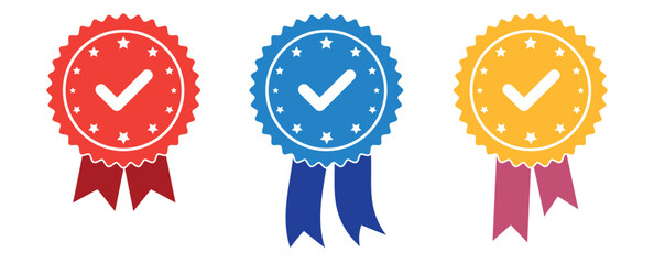 award ribbon star icon symbol, premium quality icon sign - medal, prize, badge, ribbon. web vector icon. EPS 10.