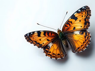 Obraz premium Delicate butterfly resting on a white perch