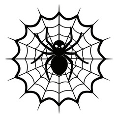Fototapeta premium Realistic Black Spider Web Silhouette High-Quality Vector Art on Transparent Background