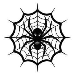 Obraz premium Realistic Black Spider Web Silhouette High-Quality Vector Art on Transparent Background