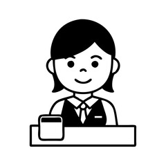 Hand-Drawn Receptionist Illustration