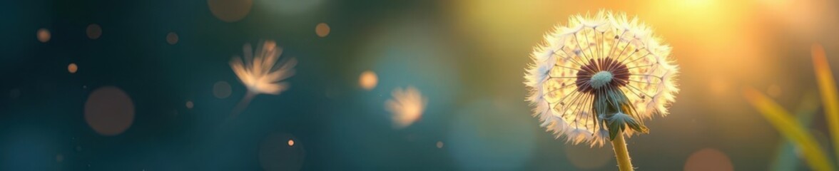 Abstract dandelion seed head, ethereal wispy texture, blurred, botanical, fluffy