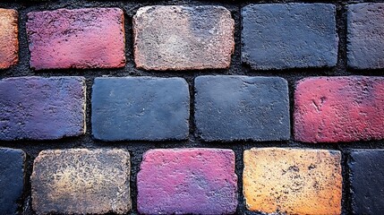 Colorful cobblestone pavement texture.